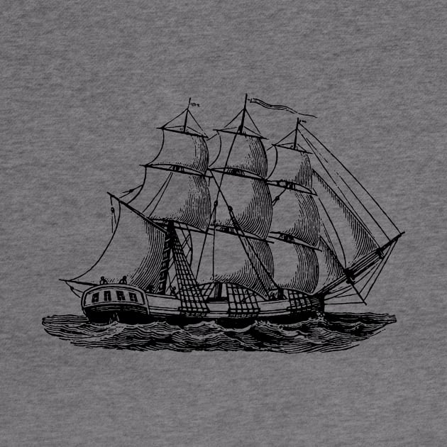 Etching of an old sailing ship by mike11209